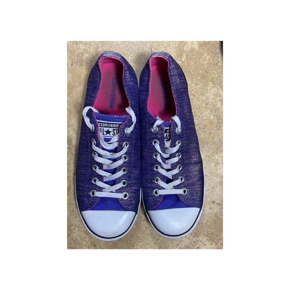 Converse purple metallic shoes